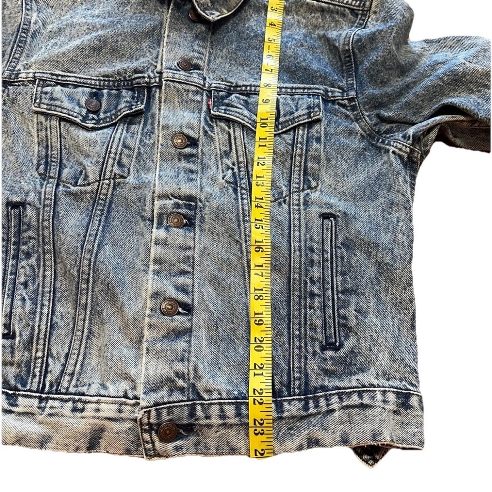 Vintage 80s Levis 70506 0214 Acid Wash Denim Trucker Jacket Men Size 42 USA Made - Picture 9 of 14